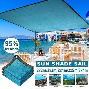 Затеняющая сетка для солнцезащитного крема на балконе, во дворе, окантовка, перфорированная зеленая плоская игольная затеняющая сетка 2*2M синий