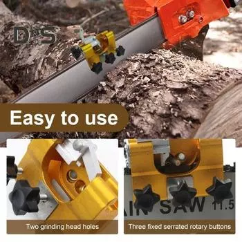Заточной станок для цепей Ручной заточной станок Точное позиционирование Простой в использовании Портативный ручной заточной станок для цепных пил Инструмент A жёлтый