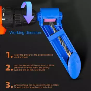 Заточной станок для сверл Прочный, экономичный инструмент для заточки алмазных сверл с шлифовальным кругом + ключ для сверл на железной основе синий