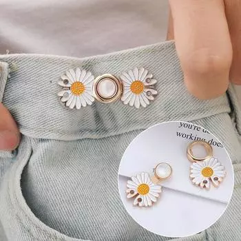 Затяните талию с кнопкой, регулируемый зажим для талии для юбок, брюк, джинсов, женские металлические булавки, съемные винтажные аксессуары для одежды