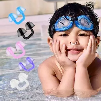 Затычки для носа для плавания Удобная силиконовая защита для носа Многоразовый водонепроницаемый зажим для носа для плавания Профессиональные аксессуары для плавания, дайвинга и серфинга белый