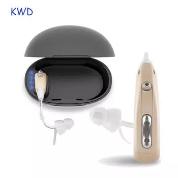 Заушный перезаряжаемый усилитель звука, слуховой аппарат для тяжелых условий эксплуатации, перезаряжаемый слуховой аппарат для глухих людей s красный