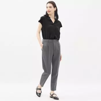 Зауженные брюки Gu By Uniqlo Tuck, стандартная длина 65,0–69,0 см 07 GRAY/S