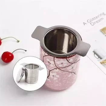 Заварник для чая из нержавеющей стали Высококачественное ситечко для кофе и чая с крышкой Сетка Бинауральная сетка Сетка для заваривания чая Чайный фильтр Аксессуар для чая