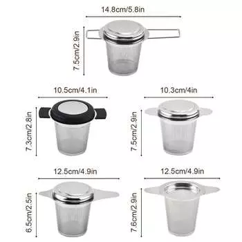 Заварник для чая Leeseph с ручкой, фильтр для заваривания чая из нержавеющей стали с мелкой сеткой, кружки для заваривания рассыпного чая