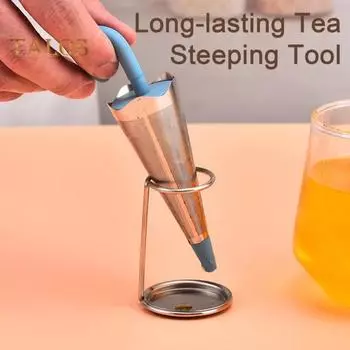 Заварник для чая в форме зонтика, пищевой нержавеющий, устойчивый к высоким температурам ситечко для специй, сетчатый фильтр, чайник, инструмент для приготовления чая, Teaweare серый