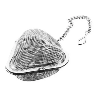 Заварочный аппарат для чая из нержавеющей стали в форме сердца с цепочкой фильтра-сито