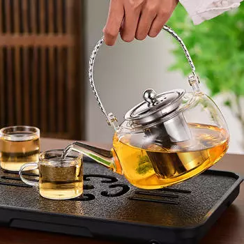 Заварочный чайник из прозрачного стекла на 34 унции — идеально подходит для заваривания листового чая Golden
