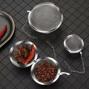 Заварочный чайник, универсальный шарик для приправ из нержавеющей стали, прочный шарик для ситечка для чая для листового чая и специй S