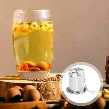 Заварщик чая, пищевая нержавеющая сталь, устойчивый к высоким температурам, ситечко для рассыпного чая, фильтр-диффузор для чая с поддонами для капель и чайным крючком с цепочкой серебряный