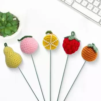 Завершенный вязаный крючком цветок искусственные цветы с длинным стеблем фрукты животные подсолнух вязаный цветок для домашнего декора свадебные букеты невесты I