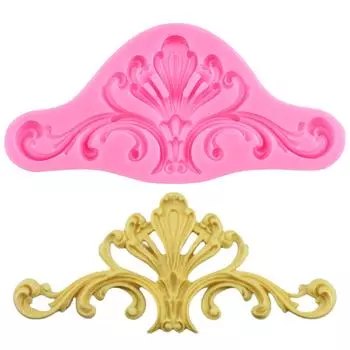 Завитки в стиле барокко, кружевные силиконовые формы, рельефные цветочные кружевные формы для помадки для украшения торта, кекс, топпер, формы для конфет и шоколада