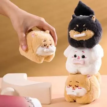 Заводная гоночная игрушка для собак, подвеска с 3D-глазами, очаровательный внешний вид, чучело животного чёрный