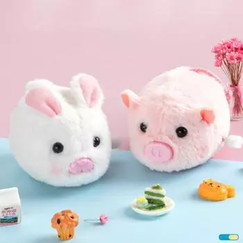 Заводная гоночная свинья/кролик, игрушка на батарейках с веревкой, плюш не требуется, Заводная кукла, свинья, кролик, мягкая, милая Little Pig