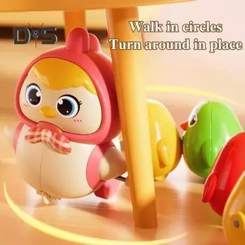 Заводная игрушка для ползания «Цыпленок», магнитные качели «Мама-малыш», цыпленок, ходячая игрушка, обучающая интерактивная пружинная заводная игрушка в виде животного оранжевый