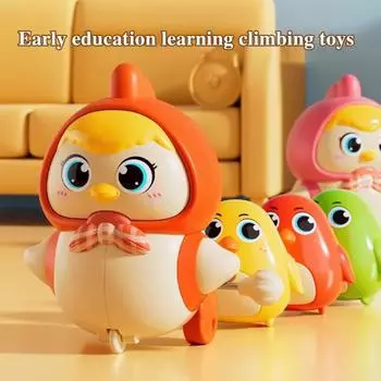 Заводная игрушка для ползания «Цыпленок», магнитные качели «Мама-малыш», цыпленок, ходячая игрушка, обучающая интерактивная пружинная заводная игрушка в виде животного красный