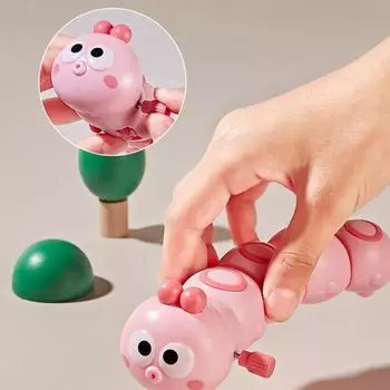 Заводная игрушка Интересное развлечение Интерактивный безопасный гусеница Заводной детский пазл наполнитель для сумки розовый