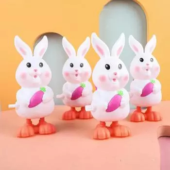 Заводная игрушка-кролик, батарея не требуется, забавные малыши, ползающие, наклоняющиеся, время на животике, образовательные, милый кролик, прогулка, весенняя заводная игрушка, подарок на день рождения Rabbit