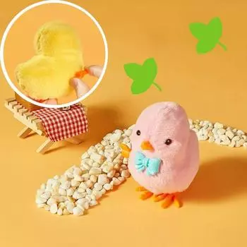 Заводная игрушка с галстуком-бабочкой, заводная игрушка-цыпленок, заводная игрушка-цыпленок, чучела цыпленка с прыжками