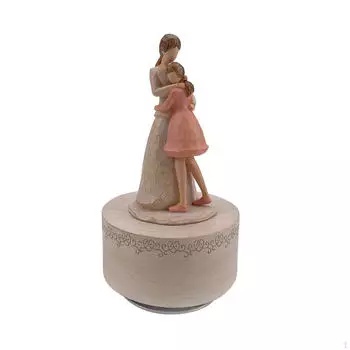 Заводная музыкальная шкатулка, скульптурная музыкальная фигурка, вращающаяся, домашний декор, подарок маме из смолы