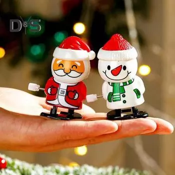 Заводная рождественская игрушка-кошка, заводная пружина, Санта-Клаус, снеговик, лось, пингвин, человечек из печенья, ходячая игрушка, рождественские подарки, наполнители для вечеринок E