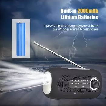 Заводное солнечное радио SOS-сигнализация AM/FM аварийное солнечное радио Радио с заводным питанием и перезаряжаемым аккумулятором зелёный