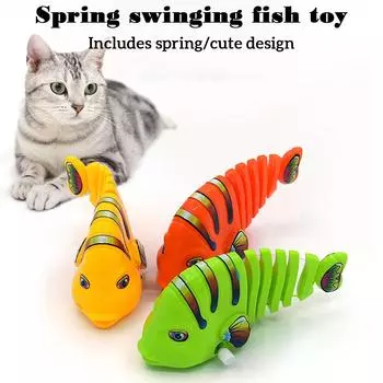 Заводной качающийся мультфильм Рыбка Игрушки для кошек Портативная интерактивная дразнящая игрушка для кошек Товары для кошек