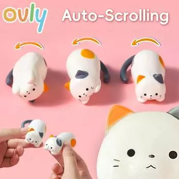 Заводной кувыркающий кот с ручным заводом мультяшный милый симулятор котенка декомпрессионная головоломка креативные маленькие игрушки СДВГ 1/3/6/9 шт. игрушки для снятия стресса OneSize