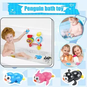 Заводной Пингвин Плавающий Детская Игрушка Для Ванны One Size чёрный