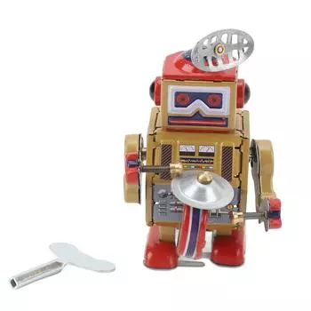 Заводной робот-игрушка ручной работы Изысканный ретро Заводной робот Интересная винтажная железная заводная игрушка для