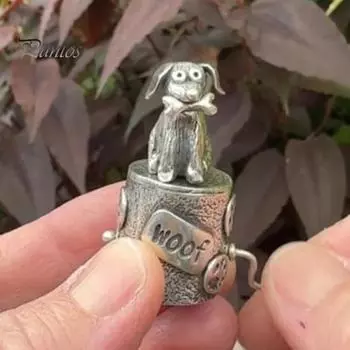 Заводной серебристый автомат для цыплят, заводная собака, медуза, игрушка, украшение для рабочего стола, для детей и взрослых, пасхальное яйцо, охота, корзина, наполнитель, подарок A