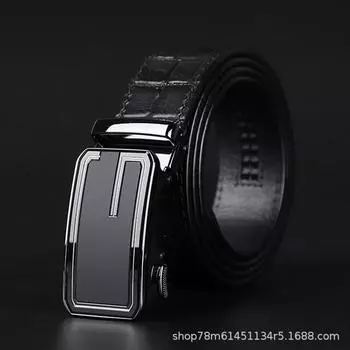 Заводской мужской кожаный ремень с автоматической пряжкой, модная внутренняя одежда, простой универсальный ремень, повседневный деловой пояс 105cm