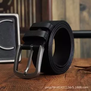 Заводской мужской ремень из тисненой кожи, модный, универсальный, ручной работы, повседневный, трендовый ремень с пряжкой 105cm чёрный