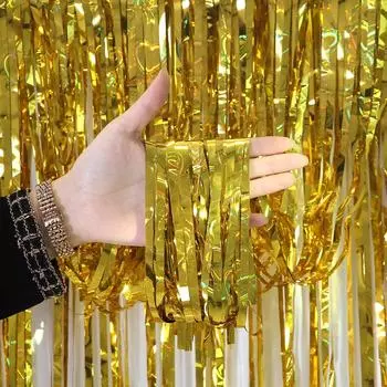 Завораживающая шелковая занавеска «Дождь из сердец» для предложений руки и сердца и мероприятий ко Дню святого Валентина 1m2m,Gold Heart
