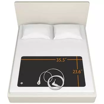 Заземляющий коврик для улучшения сна, Заземляющая подушка для здоровья, Заземляющий коврик для кровати с заземляющим шнуром для лучшей работы (35,5*23,6 дюйма/90*60 см) EU PLUG