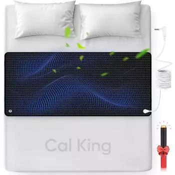 Заземляющий коврик с кожей, 27 72 - заземляющий коврик для помещений для лучшего сна, снятия боли и стресса, в комплект входит заземляющий шнур UK Plug чёрный