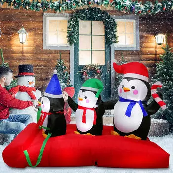 Зажгите пингвина, рождественские надувные украшения, светодиодные фонари для детей, женщин, мужчин, дома