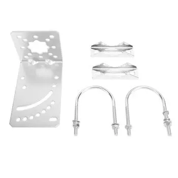 Зажим для антенной мачты с U-образными болтами, серебристый, регулируемый угол, оцинкованный, из нержавеющей стали, зажим для антенной мачты