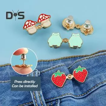 Зажим для брюк, съемные металлические пряжки, не требующие шитья, регулируемый пояс, затягивающийся на пуговицах, для свободных джинсов, юбки, платья A