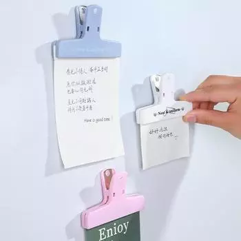 Зажим для бухгалтерской книги Красочный пластиковый магнитный зажим с длинным хвостом Документ Билл Леджер Инструмент Сортировочный зажим 10*6.5cm розовый