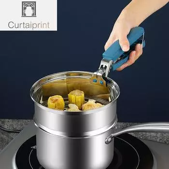 Зажим для чаши из нержавеющей стали с защитой от ожогов, нескользящий зажим для посуды, зажим для горячей посуды, силиконовые термостойкие перчатки, кухонные инструменты Anti-scalding clip