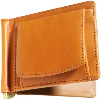 Зажим для денег Camel с кошельком для монет Tochigi Leather Himeji Leather Bifold Wallet Thin Natural Cowhed Leather Card Hardware Wallet