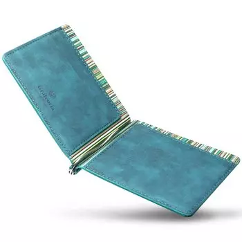 Зажим для денег с монетой, большой подарочной коробкой для карточек MC001GN [Grateoria] Кошелек, мужской кошелек, складной, вместительный, для хранения,