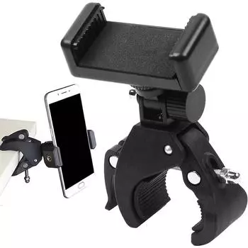 Зажим для держателя телефона, подставка для микрофона, зажим для крепления на кронштейне микрофона, держатель для мобильного телефона на велосипеде чёрный
