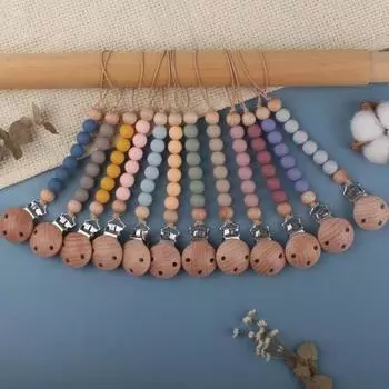 Зажим для детской соски, силиконовые бусины, пищевой класс, без BPA, безопасный бук, игрушка против потери зубов, пустышка для младенцев, держатель для пустышки, цепочка, детские товары