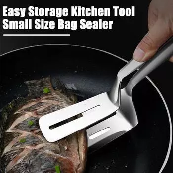 Зажим для еды из нержавеющей стали, небольшой размер, легкий зажим, термостойкий, устойчивый к ржавчине, многофункциональный шпатель, кухонные щипцы