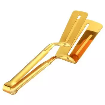 Зажим для еды из нержавеющей стали, полая длинная противоскользящая ручка, многофункциональный многофункциональный зажим для стейка, мяса, рыбы, барбекю, сервировочный зажим, лопаточка для щипцов серебряный