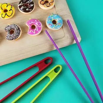 Зажим для еды Нескользящий Эргономичный дизайн Отверстие для подвешивания Удобная ручка Отскок Автоматический зажим для еды Утолщенный противоскользящий Кухонный зажим Хозяйственные товары чёрный