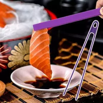 Зажим для еды Нескользящий Эргономичный дизайн Отверстие для подвешивания Удобная ручка Отскок Автоматический зажим для еды Утолщенный противоскользящий Кухонный зажим Хозяйственные товары чёрный