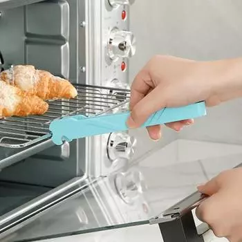 Зажим для еды, противоскользящая ручка, щипцы для сервировки еды, универсальные щипцы для барбекю, кухонная утварь для домашнего пикника серый